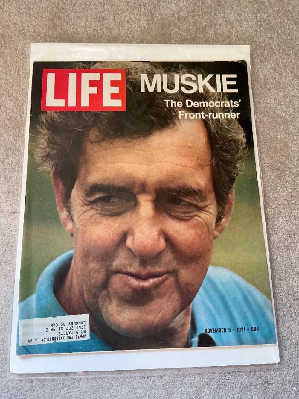 LIFE Magazine Vintage November 5 1971 Edmund Muskie Cover Lark Cigarettes Ad